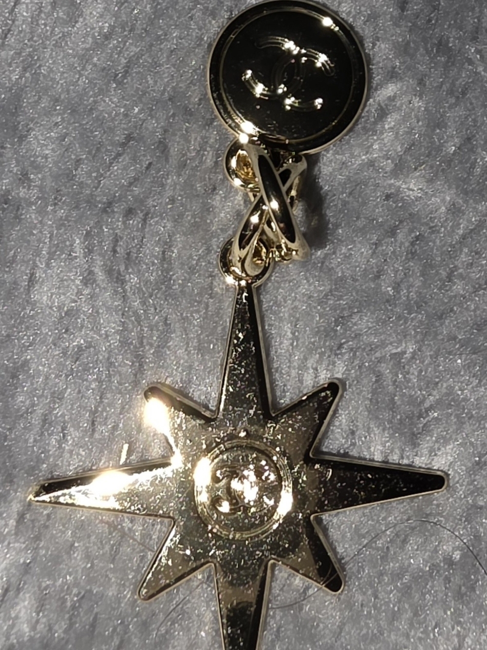 CHANEL Gold Star Holiday Collection Pendant Charm with CC Round Logo